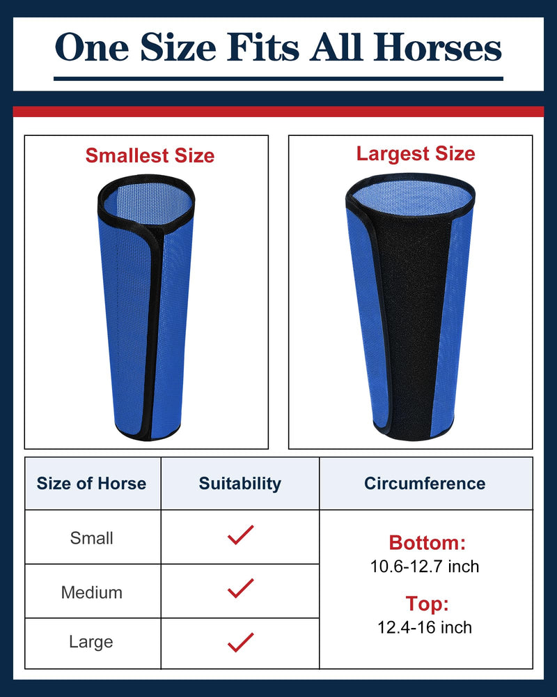 Fly Boots for Horses Set of 4 Legs Universal Size Breathable PVC Equine Fly Boots Horse leggings - Reduce Stomping & Hoof Damage and Protect Pony & Donkey (Blue) Blue - BeesActive Australia