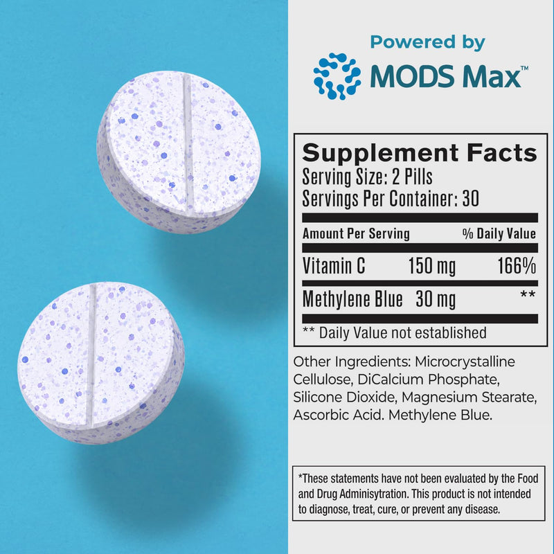 Best 365 Labs NeuroPro+ Methylene Blue & C Complex Tablets | 60 Count | Promotes alertness and focus — 30mg Methylene Blue + 150mg Vitamin C per serving