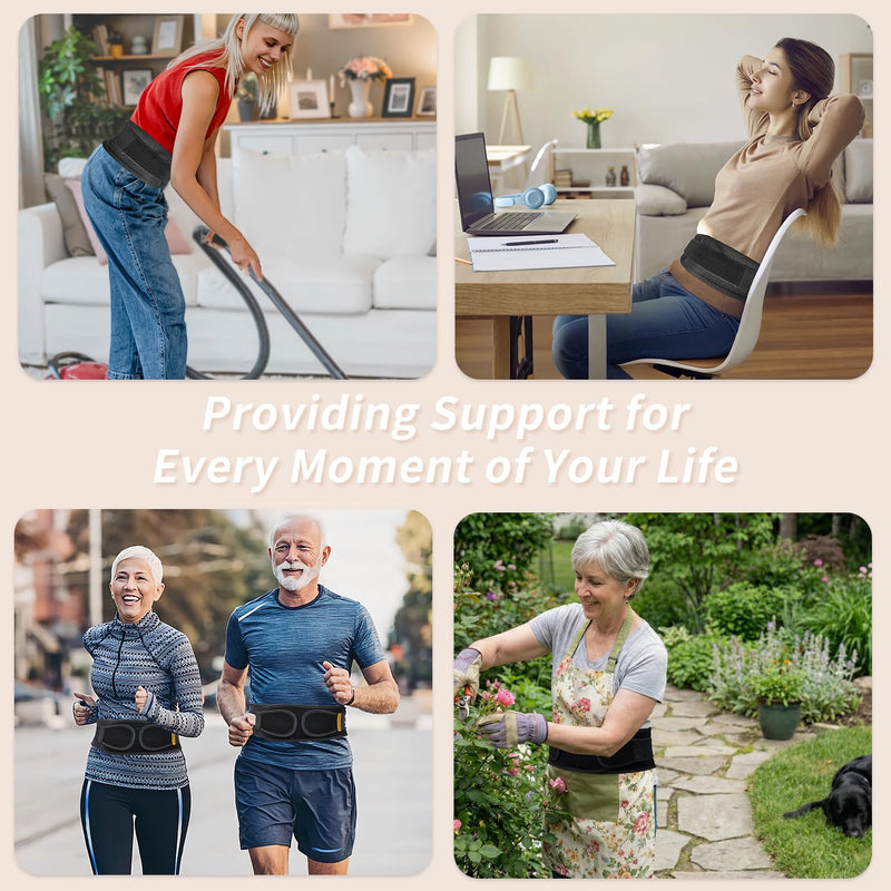 Slim & Narrow Back Brace for Lower Back Pain Women and Men, Lightweight & Thin Back Support Belt for Sciatica, Herniated Disc Relief, Breathable Lumbar Support Belt with Dual Adjustable Compression-M M(Waist:32"-42'') - BeesActive Australia