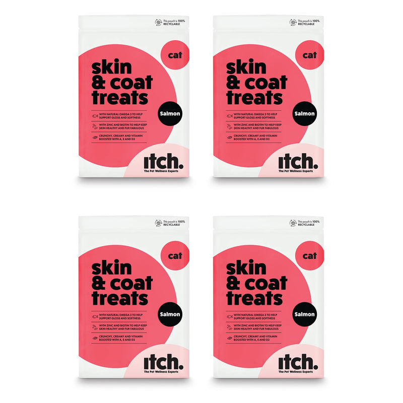 Itch - Skin & Coat Treats for Cats - With Omega 3, Biotin and Zinc for Glossy Fur - Ideal for Sensitive Skin - 4-Pack 280 g (Pack of 1)