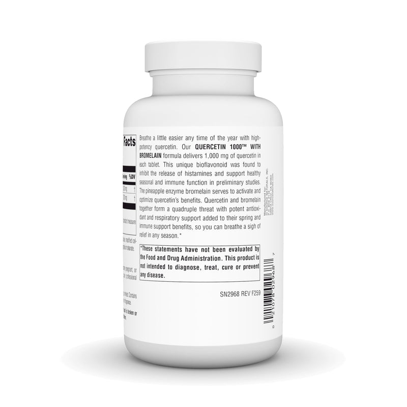 Source Naturals Quercetin 1000 with Bromelain, 1000 mg - 120 Vegan Tablets | 1000 mg per Serving | Respiratory and Immune Support*