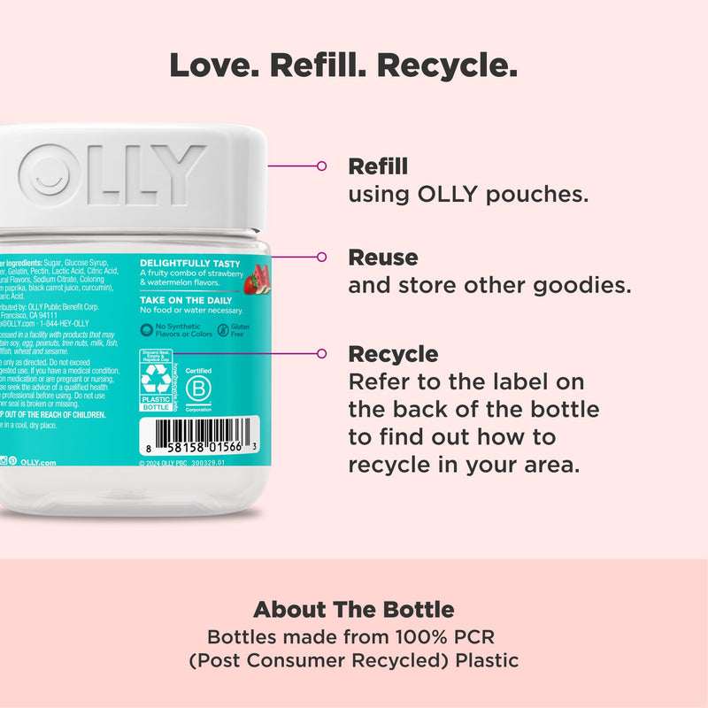 Olly Teen Girl Multi Gummy, Healthy Skin and Immune Support, 15 Essential Vitamins, Biotin, Zinc, Calcium, Chewable Multivitamin, Berry Melon, 35 Day Supply, 70 Count 70 Count (Pack of 1) - BeesActive Australia