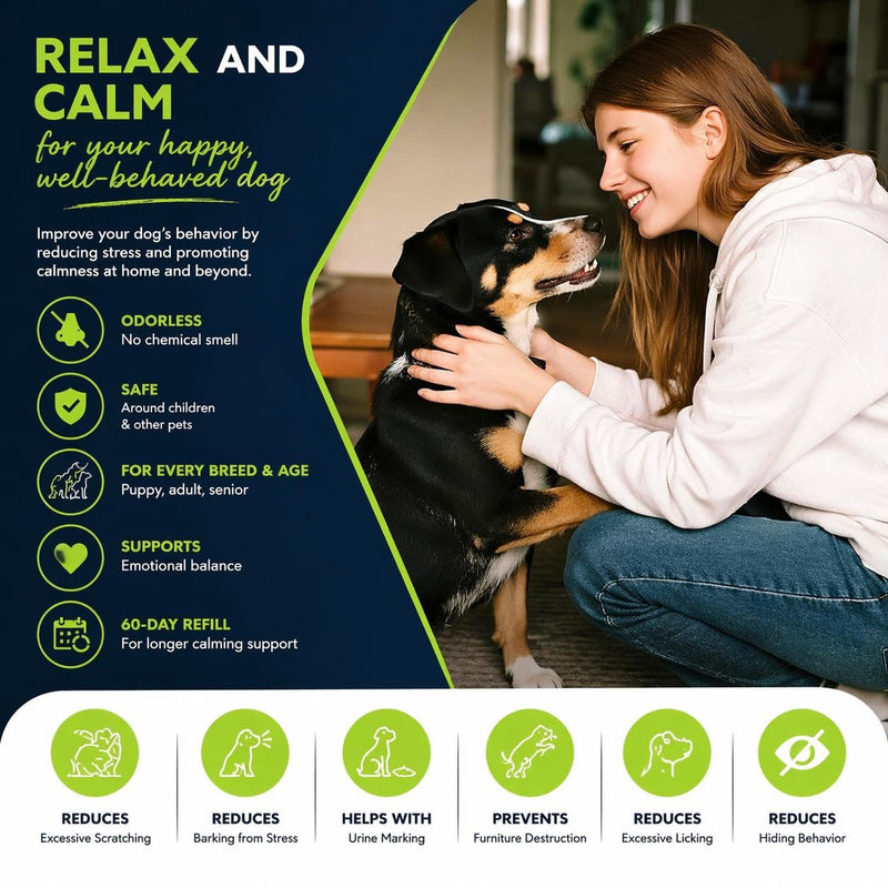 ProGuard® Calming Diffuser for Dog, Dog Pheromones Calming Diffuser Plug for Stress, Barking, Chewing, Pee Accidents & Separation Behaviors (3 Diffusers + 6 Refills) 3 Diffusers + 6 Refills