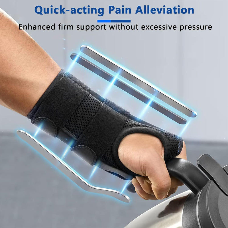 FREETOO Doctor Approved Wrist Support with 3 Stays,Adjustable Day Night Carpal Tunnel Wrist Splint for Men Women,Wrist Support Brace for Arthritis,Tendonitis,Sprained,RSI, Sports Protect, Right(S/M) Right(13-20CM) Right-RoseRed - BeesActive Australia