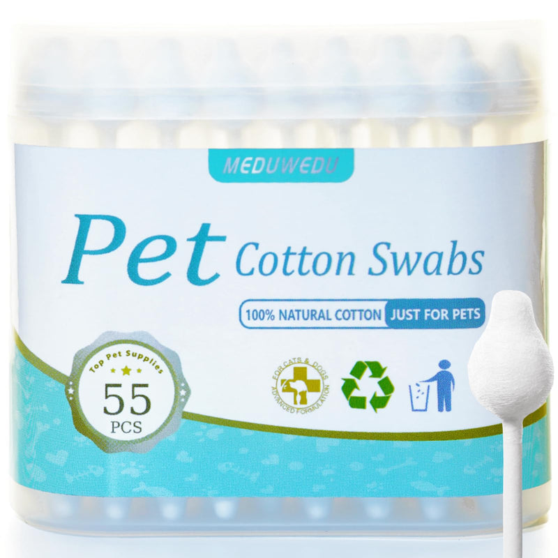 MEDUWEDU Oral & Detail Care Kit – Coconut Scented Finger Dental Wipes + Cotton Swabs for Dogs & Cats