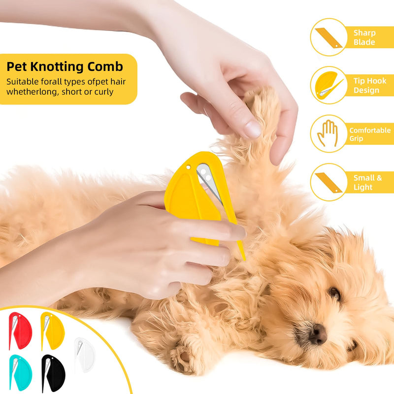 Atuoxing Pack of 10 cat detangling knives, knotting comb for cats and dogs, pet knot opener, pet undercoat brush, knot comb comb, 3 in 1 grooming knife for long-haired pets - BeesActive Australia