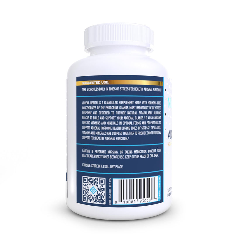 NuEthix Formulations Adrena-Health Dietary Supplement, Support Cortisol Health, Energy Levels, Mood Moderation, Adrenal Support Supplements for Women & Men, Fatigue Supplement - 120 Capsules