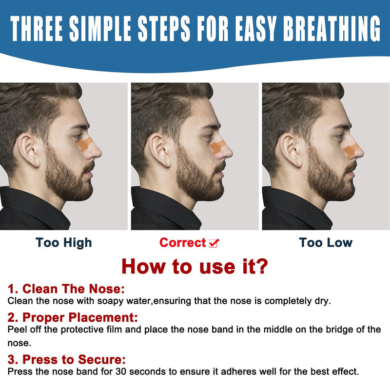 Nasal Strips - 120 Count Nasal Strips for Snoring, Extra Strength Tan Nasal Breathing Strips to Improve Sleep, Instant Nasal Congestion Relief Caused by Colds & Allergies Extra Large