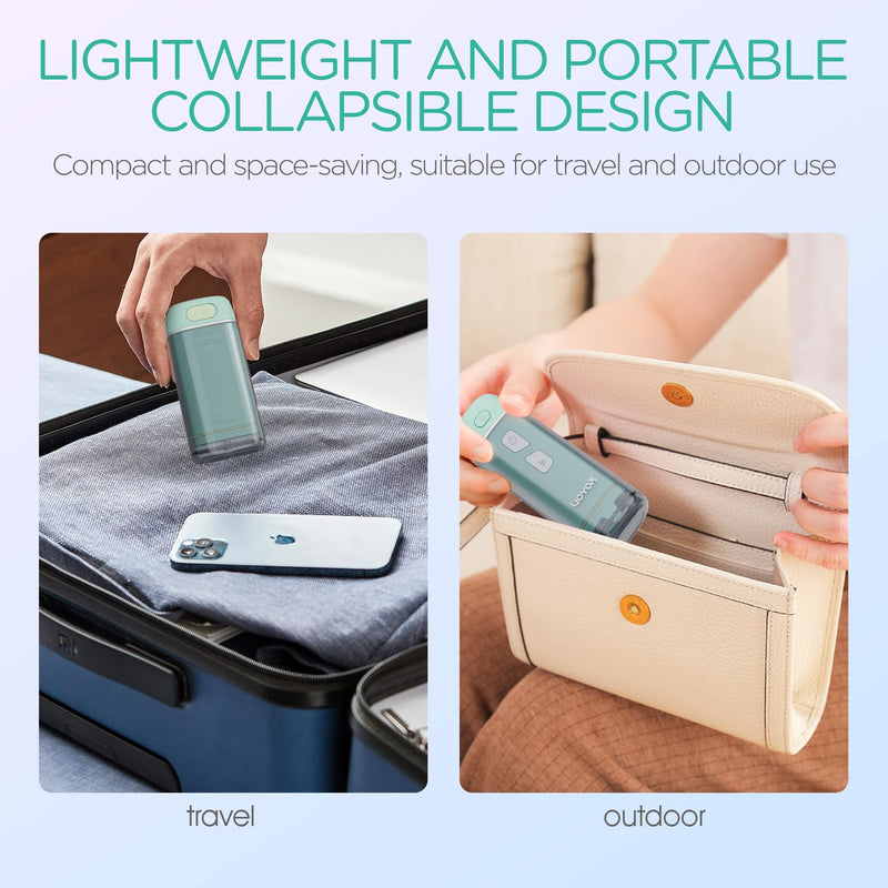 VOYOR-HEALTH Portable Water Flosser Cordless, Mini Travel Oral Irrigator with Telescopic Water Tank, IPX7 Waterproof Water Dental Flosser for Teeth Cleaning Braces & Dental Care WF510 (Light Green) Light Green
