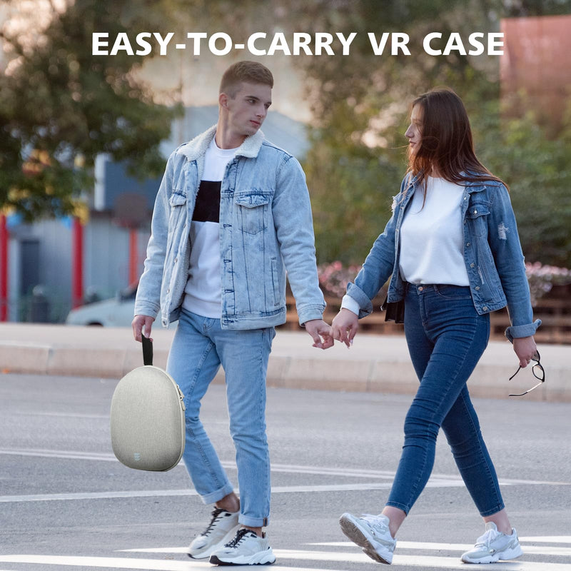 Hard Carrying Case for Meta Quest 2/ Quest 3/ Vision Pro, Case with Lens Cover for VR Gaming Headset w/Elite Strap and Controllers, Storage Case for Oculus Quest3/ Vision Pro Accessories - BeesActive Australia
