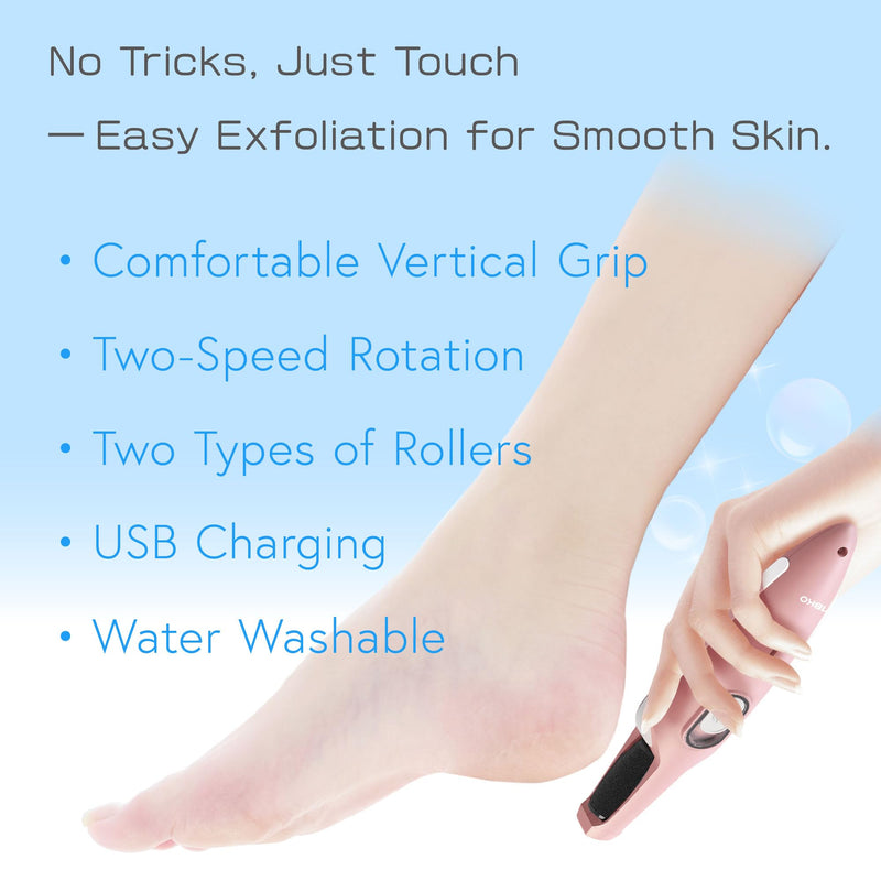 Electric Callus Removers for Feet, Slim Portable ShineRoller, Rechargeable Compact Portable Electronic Foot File Pedicure Kits, Dry Skin for Smoother, Foot Care for Dead Skin Ideal Gift (Pink) Pink - BeesActive Australia