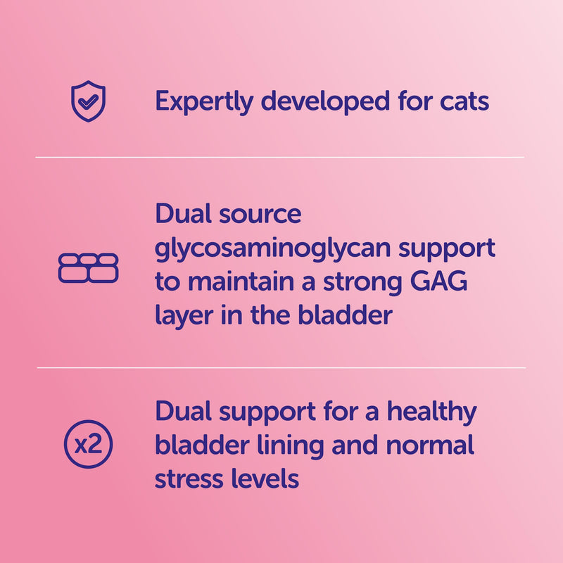 Cystophan for Cats, Urinary & Bladder Health Supplement with N-acetyl-D-glucosamine, Meat-Free Chicken Flavour Capsules, 30 Capsules 30 Count (Pack of 1)