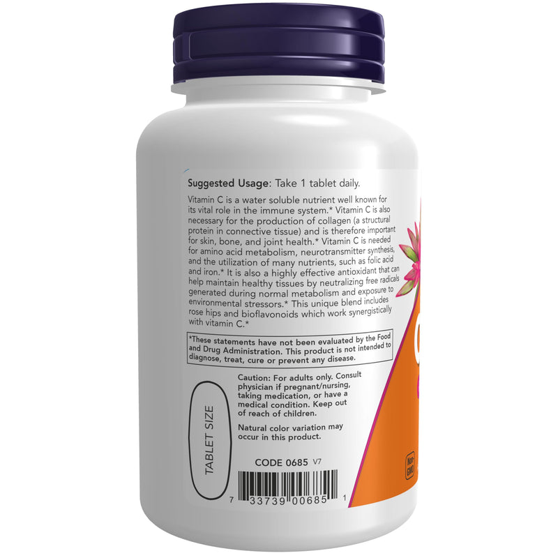 NOW Foods Supplements, Vitamin C-1,000 with Rose Hips & Bioflavonoids, Antioxidant Protection*, 100 Tablets 100 Count (Pack of 1)
