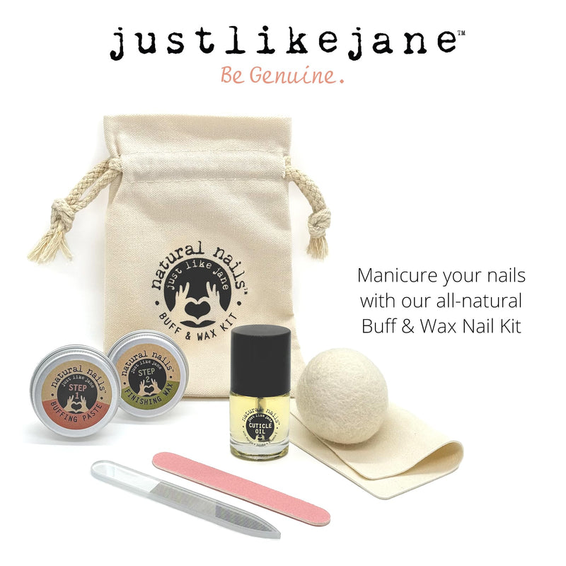 Just Like Jane™ Natural Nails Buff & Wax Kit - New Nano Glass File for Higher Shine! Complete kit - BeesActive Australia