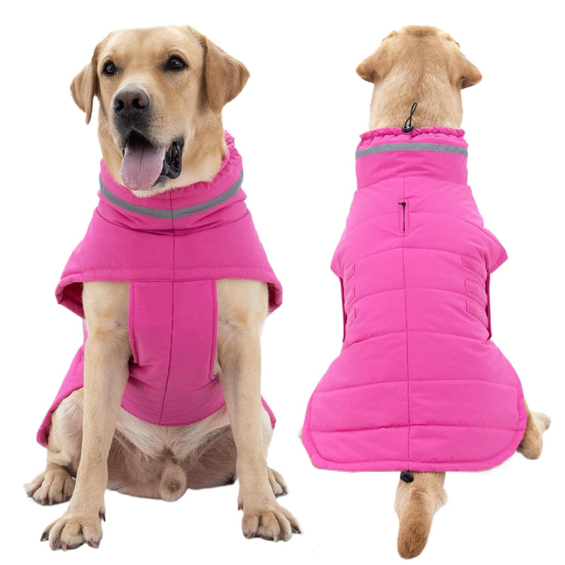Dog Coat, Waterproof Dog Jacket Dog Winter Coat Dog Cold Weather Coats, Warm Windproof Dog Snow Jacket Clothes, Reflective Adjustable Turtleneck Dog Coats for Small Medium Large Dogs Pink - BeesActive Australia