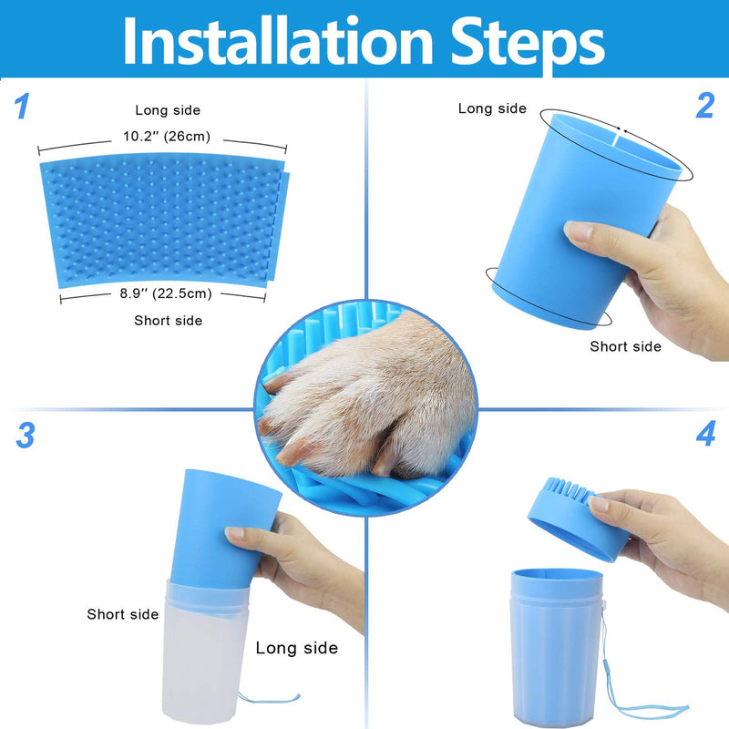 SONEER Paw Cleaner for Dogs, Portable Dog Paw Cleaner, Silicone Pet Paw Cleaner with Towel for Cats and Dogs Paw Washer (10 * 17CM) M - BeesActive Australia