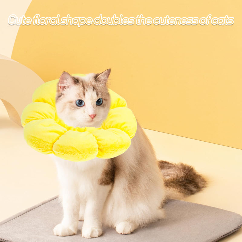 Neck brace cat, adjustable neck brace cat, leak protection cat sunflower cat collar, Elizabethan collar cat for cats after operations and injuries - BeesActive Australia