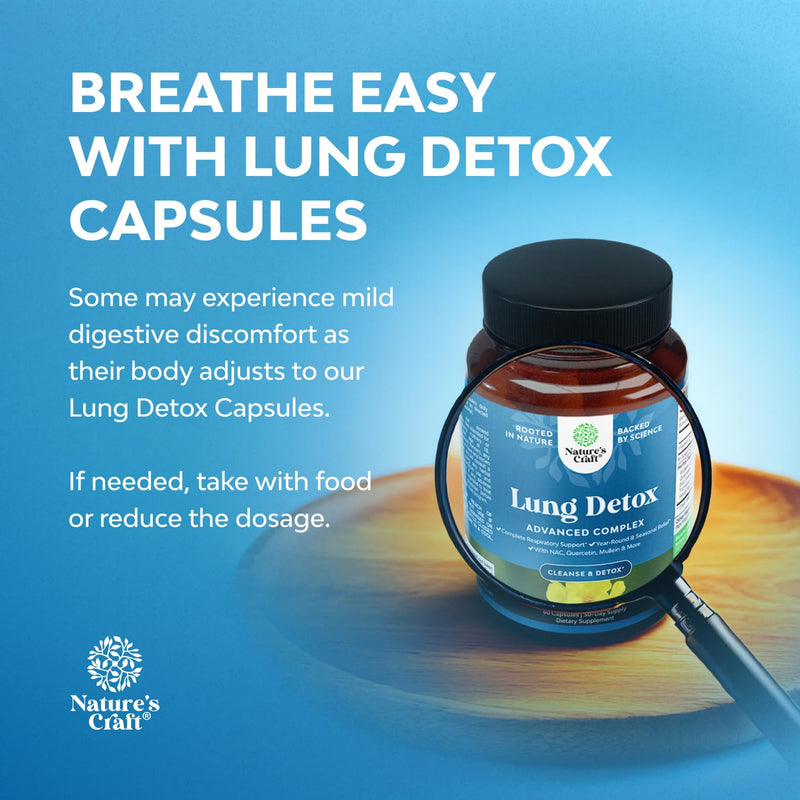 Lung Detox Mullein Leaf Capsules - Purifying Mullein Lung Cleanse Complex with NAC Quercetin & Cordyceps Extracts - Leaf Herb Respiratory Supplement for Sinus Immunity & Breathing Support 60ct 60 Count (Pack of 1)