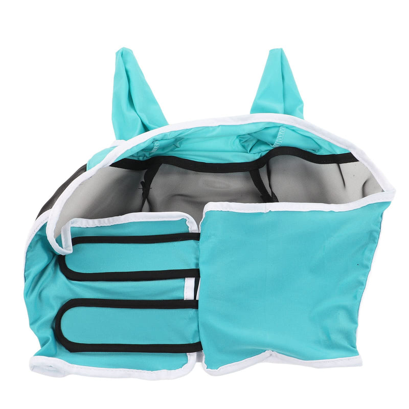 Mesh Horse Fly Mask, Leisure Sports, Amusement Facilities Elastic UV Protection Detachable Breathable Horse Fly Mask with Ears for Horses (S) S Blue Green - BeesActive Australia