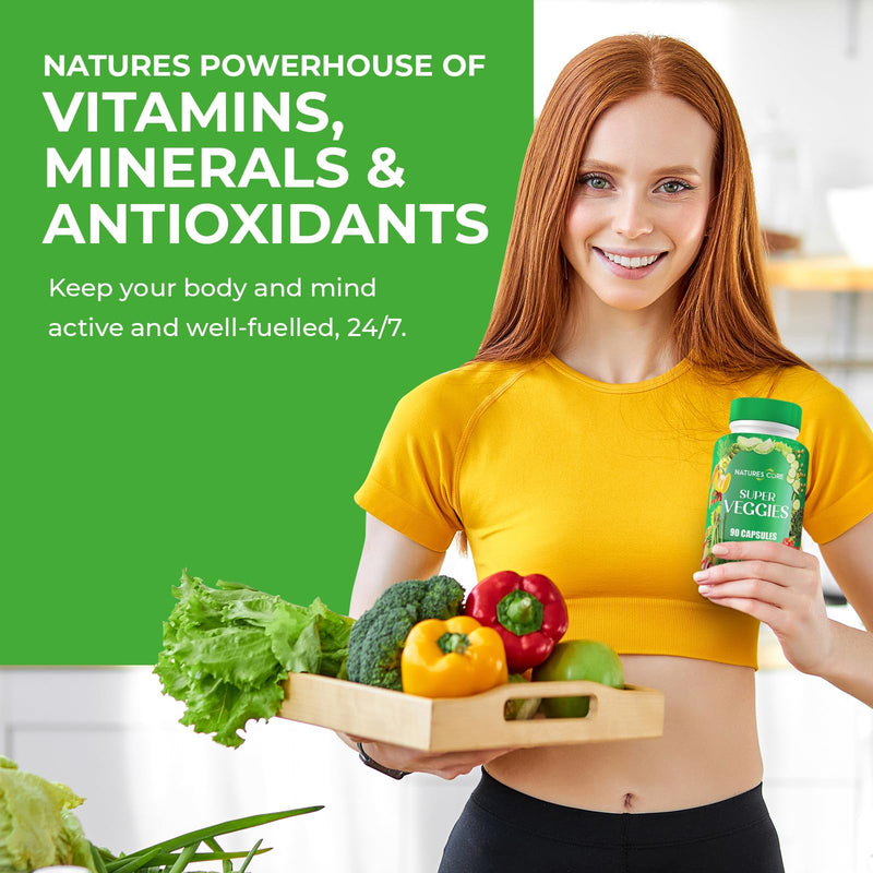 Nature's Core Fruit and Veggie Supplement - 360 Capsules - 100% Whole Super Fruit and Vegetable Vitamin, Made in USA, Soy Free, Vegan, Capsule Form - 90 Count (Pack of 4)