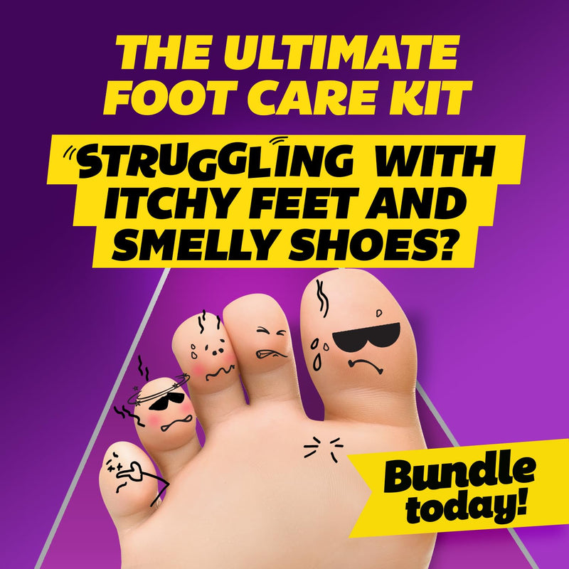 Silka Ultimate Foot Care Kit, Athlete's Foot Spray 4.6 Oz, Ringworm & Jock Itch Cream 1 Oz, Toenail Fungus Treatment 0.45 Fl Oz & Foot Powder 6 Oz, Solution for Athlete’s Foot, Nail Fungus & Foot Odor