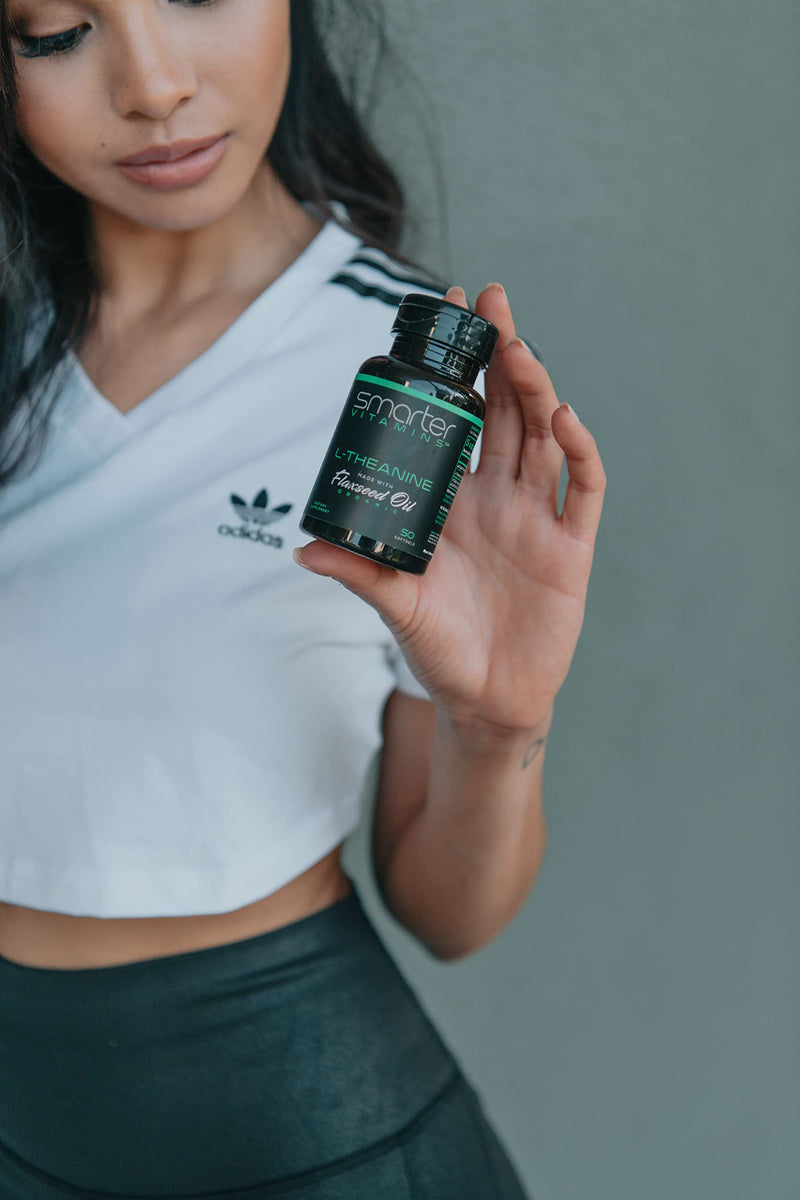 3-Pack L-Theanine 250mg with Flaxseed Oil, Calm Focus, 150 Liquid Softgels | Non-drowsy amino acid support for mental clarity, balanced mood and reduced caffeine jitters in easy-to-swallow softgels.