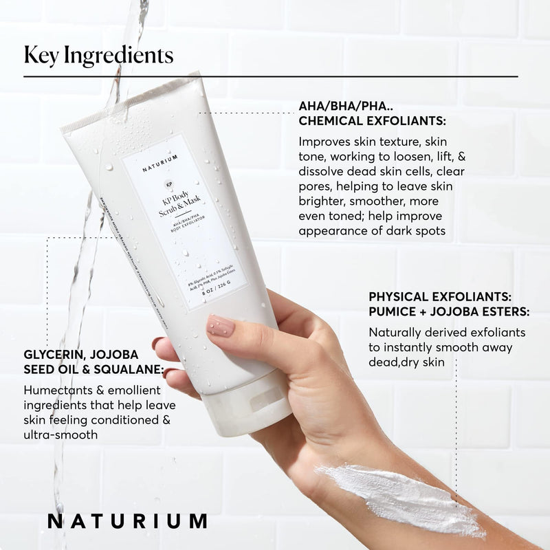 Naturium KP Body Scrub & Mask for Keratosis Pilaris, Bump Eraser Shower Scrub & Exfoliator for Skin, 8 oz - BeesActive Australia