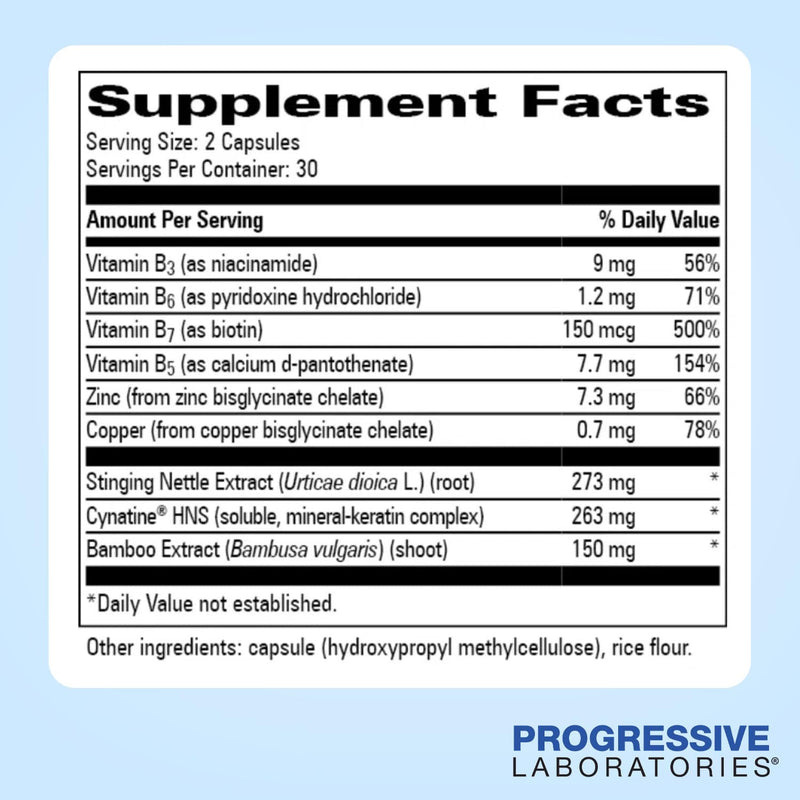 Hair, Skin & Nails Supplement w/ Cynatine HNS & TRAACS Minerals, 60 Caps | Biotin and Collagen Supplements to Support Strong Hair, Healthy Skin & Resilient Nails, Keratin Hair Supplement for Women