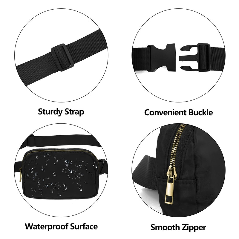 Waist Pack for Running Fanny Pack forWomen and Men Gift and Men Crossbody Belt Bag Bum Bag with Adjustable Strap for Sports Light Purple Black+Grass Green 2 Pack Fanny Pack - BeesActive Australia