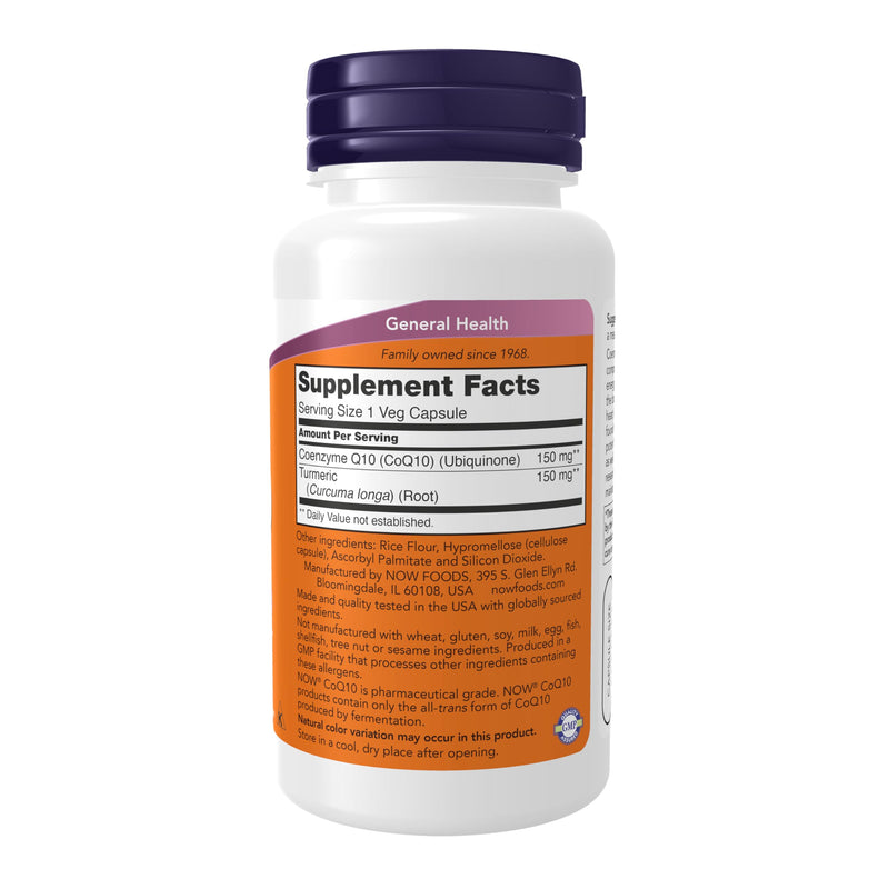 NOW Supplements, CoQ10 150 mg, Pharmaceutical Grade, All-Trans Form produced by Fermentation, 100 Veg Capsules