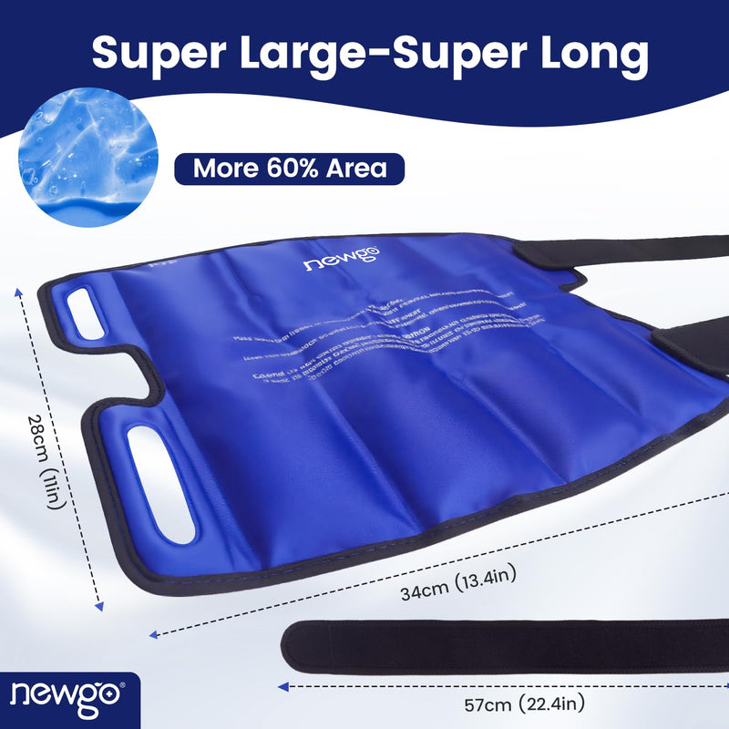 NEWGO Shin Splint Ice Pack for Injuries, Calf Gel Wrap for Shin Splint Relief, Reusable Elbow Ice Pack Wrap, Leg Cold Therapy Sleeve with Soft Plush Backing - BeesActive Australia