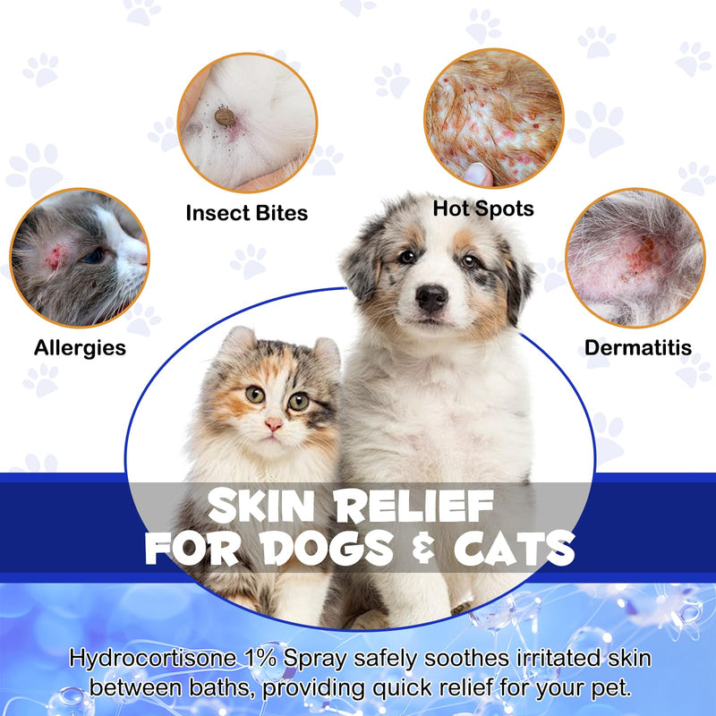 Anti Itch Spray for Dogs, Cats, Horses - Itch Remedies Relief Spray & Hot Spot, Bites, Scrapes, Irritated Skin for Dogs, Irritated Dry Itchy Skin - Pet Skin Care Treatment- 120ml / 4 oz