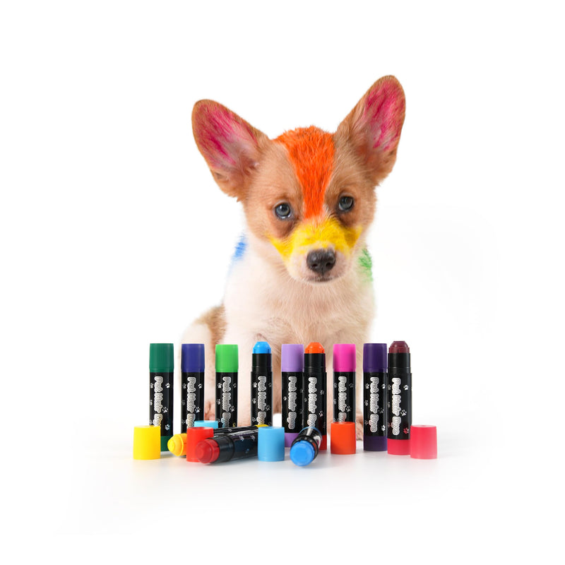 Dog Hair Dye Temporary Pet hair dye Pigment 12 Colour Pet Fur Markers Pen Washable Pet Safe Hair Dye for Dog, Horse, Cats, Cattle and All Pets - BeesActive Australia
