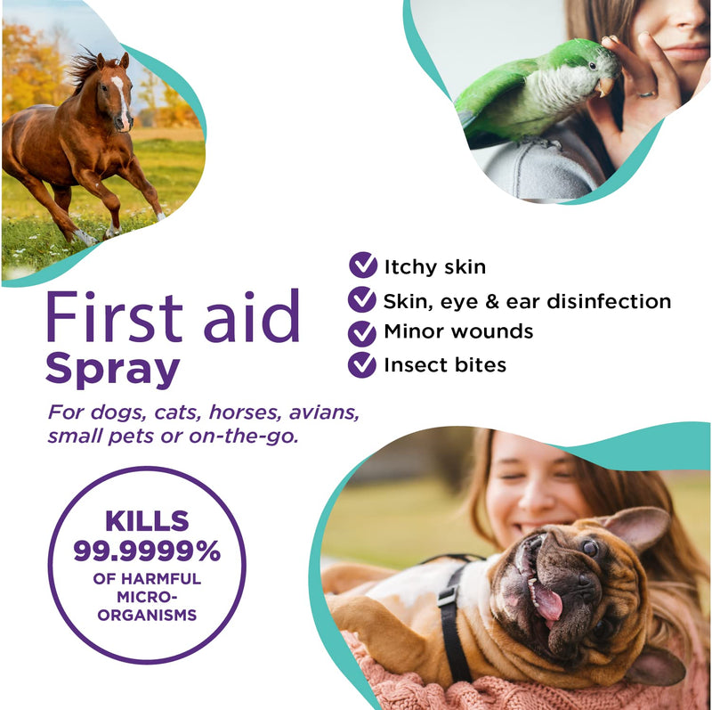RenaSan Animal First Aid Spray (100ml) – Wound Disinfection, Kills Bacteria & Stops Itching, Alcohol-Free, Non-irritating, for Dogs, Cats & all other animals. 100ml