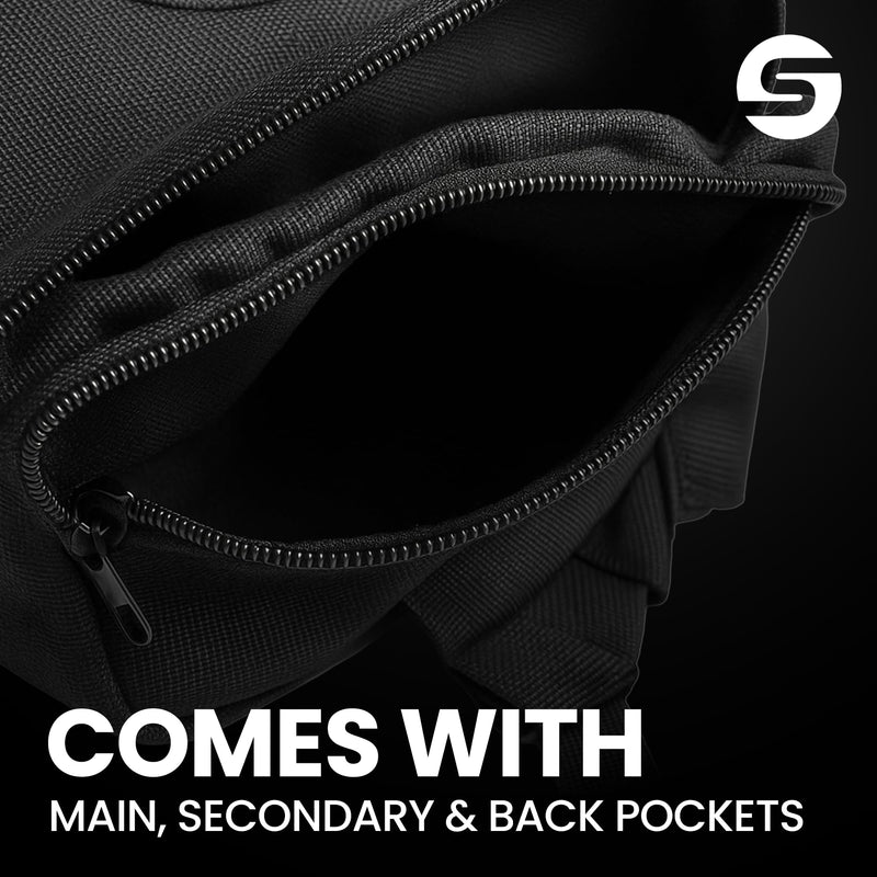 Running Chest Pack for Men Women with Collapsible Water Bottle, Water-Resistant Adjustable Chest Pack with Reflective Back for Cycling, Hiking, Workouts, with Phone Holder and Extra Storage Black