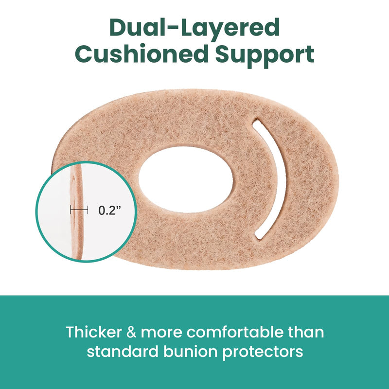 Welnove Bunion Pain Relief Pads, Removable Bunion Pads for Men and Women, Corn Pads for Toes, Metatarsal Cushion, Alleviates Shoe Friction to Wear with Shoes - 12 Count Beige