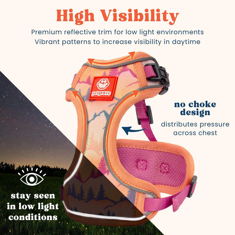 Cat Harness and Leash Set for Walking, Escape Proof Vest Harnesses for Cats, Breathable Mesh with Reflective Strips - (Sienna Mountains), X-Small Sienna Mountains - BeesActive Australia