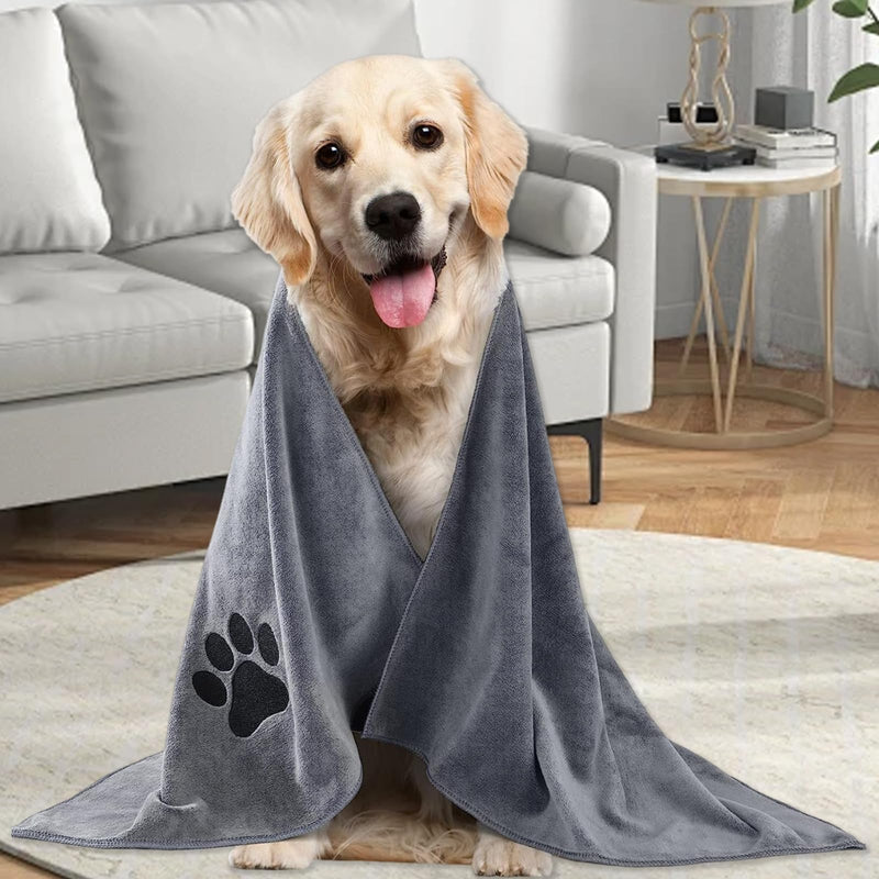 Pack of 2 dog towels, large dog towels, extra absorbent dog towels, pet towels, quick-drying dog towels, soft dog towels, large dogs dog towels, for dogs and cats - BeesActive Australia