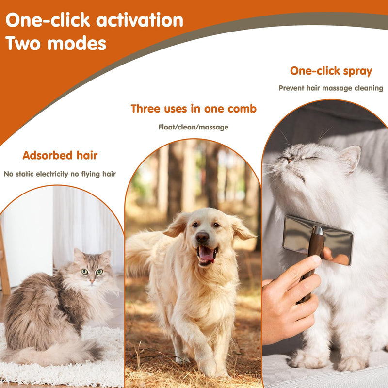 2 pieces cat steam brush, steam cat brush, steamy cat brush, cat brush with steam, cat steamy brush, grooming brush for cats, 3 in 1 steam brush for cats, dogs, rabbits and other pets - BeesActive Australia