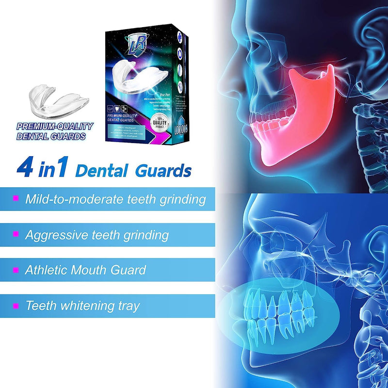 Mouthguard - One Size Fits All Premium Set of 6 BPA Free Moldable, Customizable and Trimmable Medical Grade Mouth Guard for Grinding Teeth Clenching Bruxism, Sport Athletic, Whitening Tray Adults / 6 Pcs / 1 Size