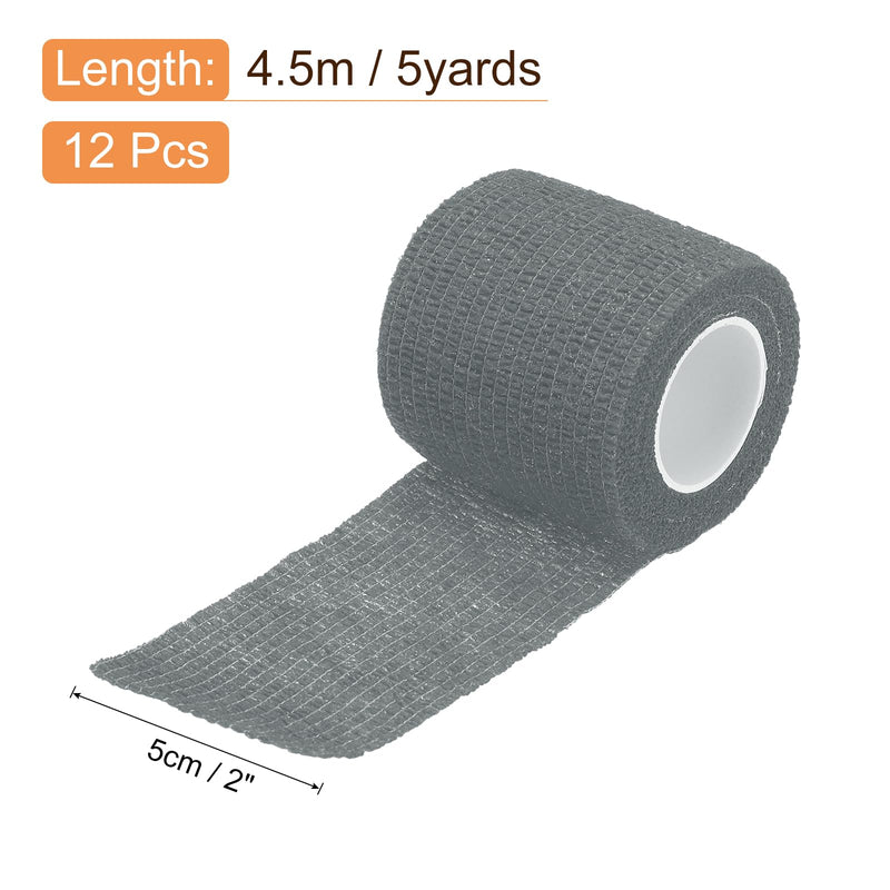uxcell Adhesive Elastic Tape Elastic Bandage, Sports Elastic Wrap Flexible Stretch Athletic Wrist Tape Gray 2" x 5 Yards - BeesActive Australia