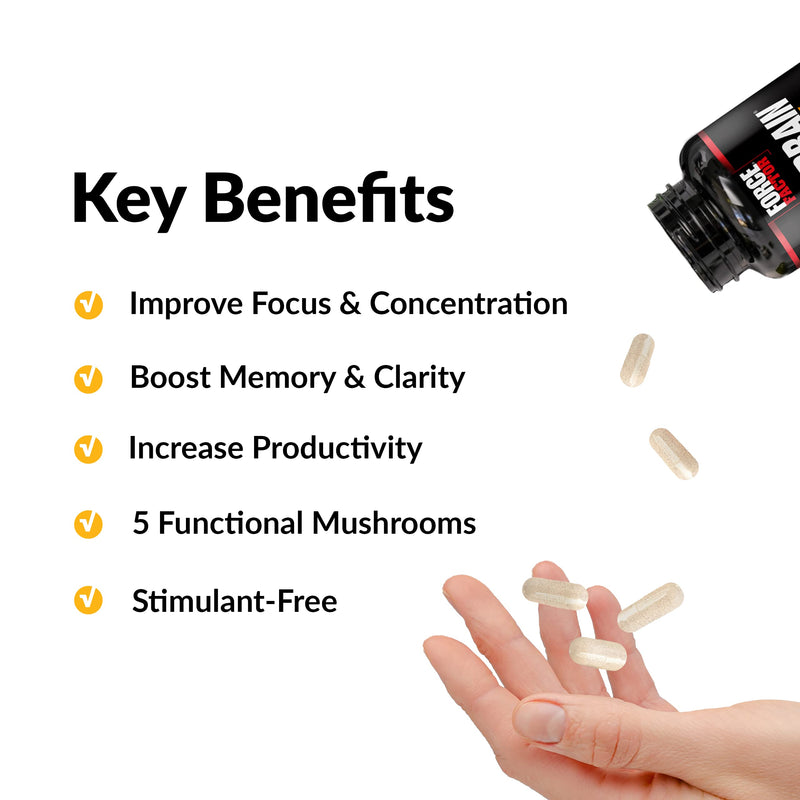 Force Factor Forebrain Focus Brain Booster | Brain Supplement to Boost Clarity & Concentration, Memory & Sharpness, Nootropic Brain Support Supplement, 120 Capsules 60 Count (Pack of 2)