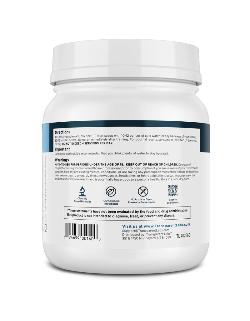 Transparent Labs BCAA Glutamine - 8000 mg of BCAA Powder Per Serving with L Glutamine for Post Workout Recovery, Muscle Growth, & Increased Endurance - 30 Servings, Tropical Punch 1.29 Pound (Pack of 1)