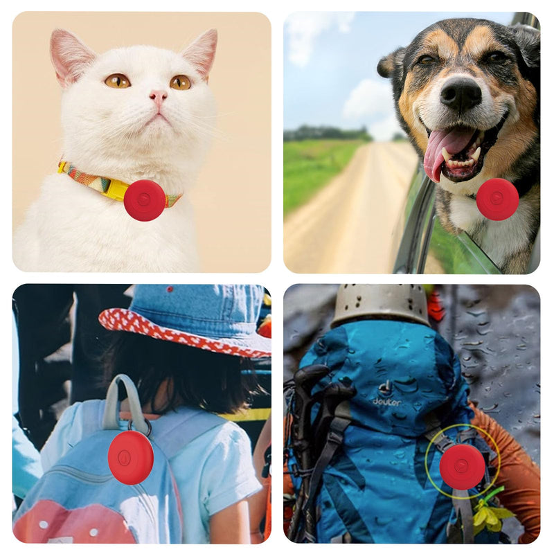 Airtag Dog Collar Holder Waterproof, Hidden Silicone Waterproof Airtag Case for Pet Cat Dog GPS Tracker, Anti-Lost Waterproof Airtag Holders Compatible with Apple AirTag for Dog Cat Collar (Red) Red M(0.48-0.87'') - BeesActive Australia