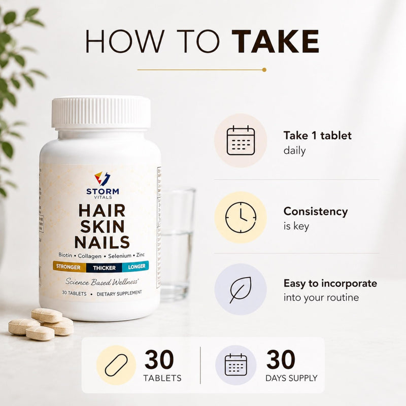 Hair, Skin & Nails – High-Potency Formula with Biotin, B-Complex, Hyaluronic Acid, Zinc, Selenium & Collagen – 30 Tablets – 30 Servings (30 Count (Pack of 1)) 30 Count (Pack of 1)