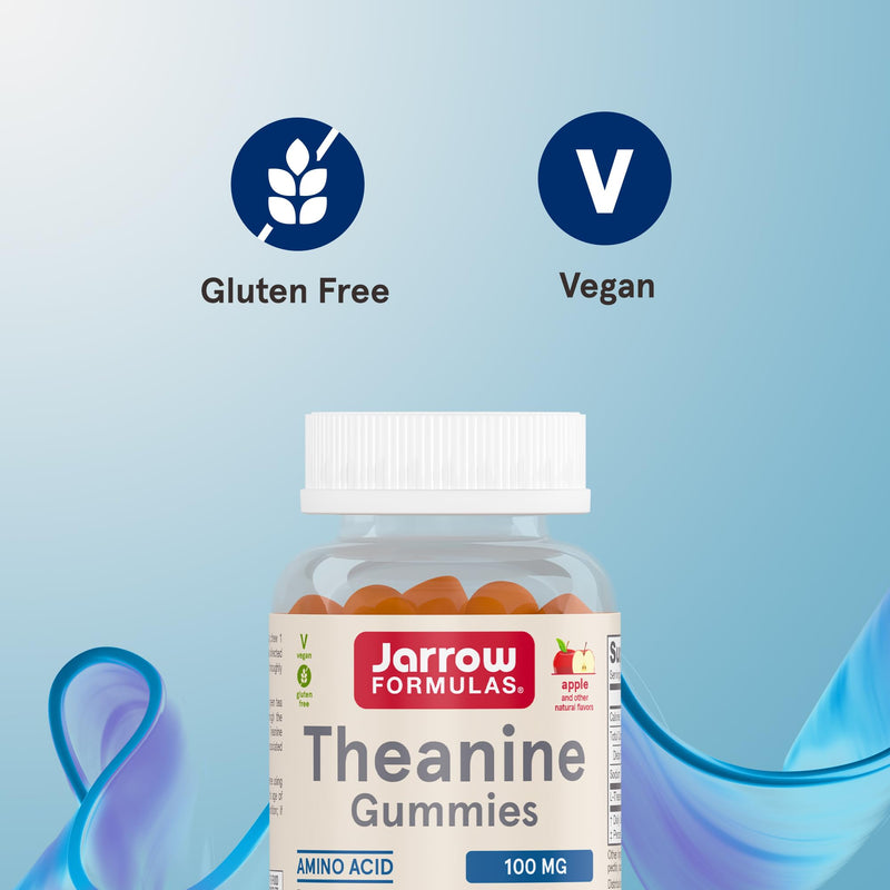 Jarrow Children's Theanine 100mg, 60 Apple-Flavored Gummies | Children's L-Theanine Gummies, 100 Mg Per Serving, Promotes Calmness & Relaxation, Vegan, Non-GMO, Gluten Free, Age 8+ 60 Count (Pack of 1)