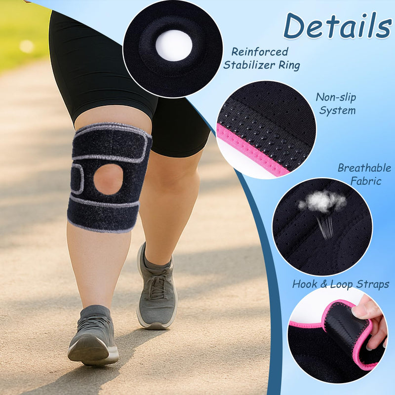 King Mills Extra Large Knee Brace Support to Knee Pain, Arthritis or Meniscus Tear. Adjustable Plus Size Knee Brace for Women and Men, Adult 2XL, Blue Black. XX-Large