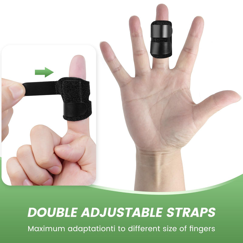 5Pcs Thumb Splints, Small Finger Brace for Trigger Finger - Broken - Arthritis - Straightening for Index - Middle - Ring - Pinky Black - BeesActive Australia