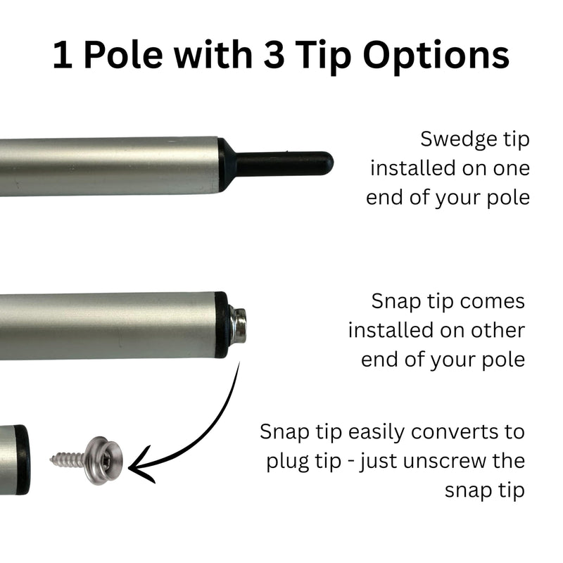 55" Double Camlock Support Pole + Rubber Pole Base (XR55A-3Tip-PBR - Easy Installation 55" - BeesActive Australia