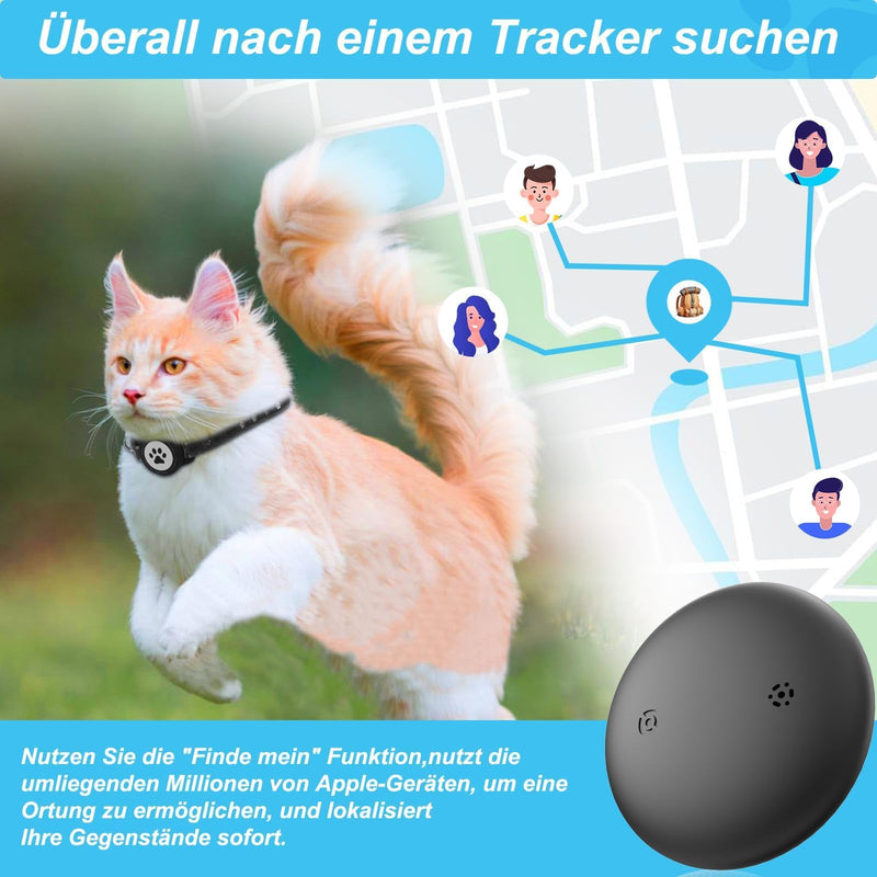 JIARUI Cat Tracker (1 Pack) GPS Tracker for Cats No Monthly Fee Works with Apple Find My (iOS only) GPS Tracking Device with Breakaway Collar for Cats 1 Pack - BeesActive Australia